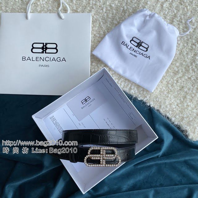 Balenciaga女士皮帶 巴黎世家BB經典logo扣腰帶 巴黎世家小牛皮皮帶  jjp1140